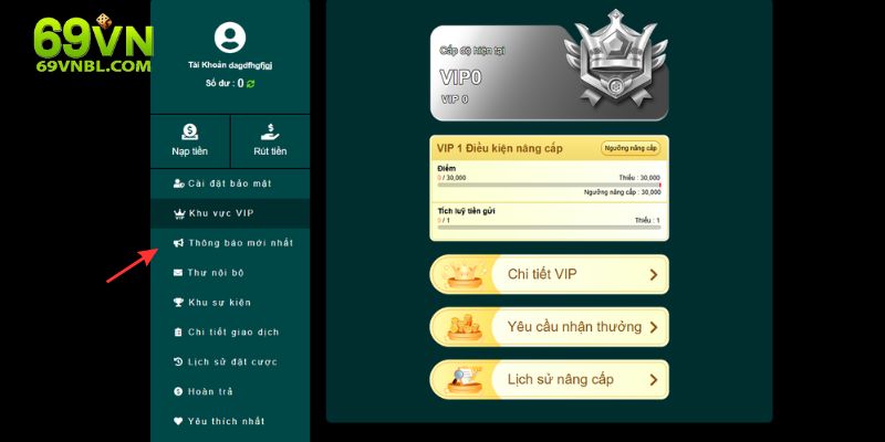 Điều kiện cần để thực hiện nạp tiền 69VN